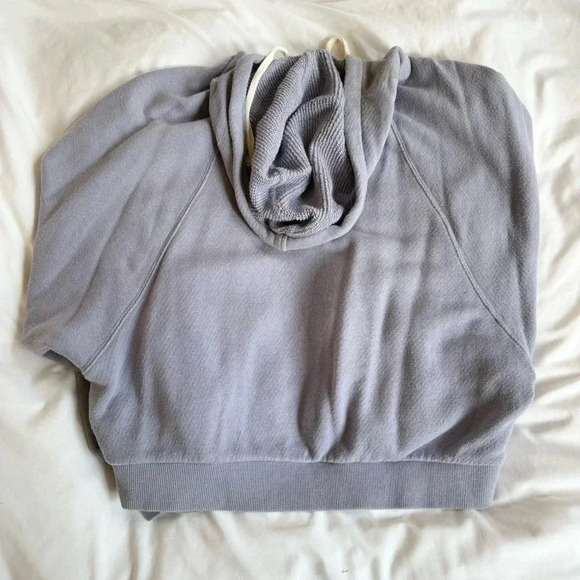 Madewell MWL AiryTerry Cocoon Hoodie Sweatshirt Zip Up Shorts Set Purple XS - Picture 4 of 14